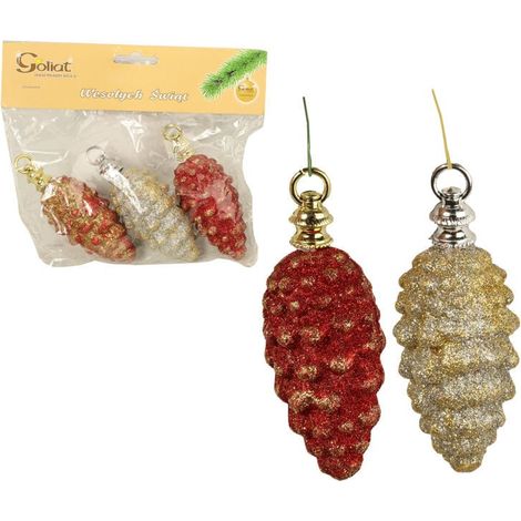 Set di 3 coni glitterati placcati in oro (1/4)