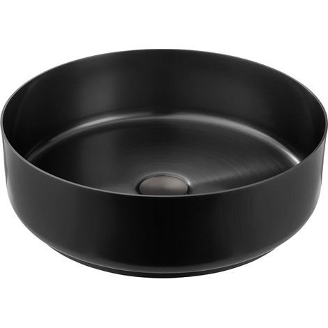 Park Edelstahl Aufsatz-Waschbecken ohne Hahnloch 40 cm in Gunmetal Gebürstet (1/5)