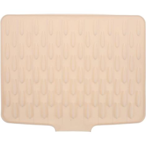 Tapis Égouttage Silicone avec Bordure Évacuation Résistant Chaleur Anti-fuites et Antidérapant pour Plan de Travail ou Évier de Cuisine (1/4)