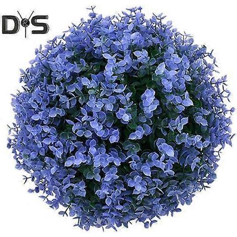 Boules de gazon artificiel, fausses plantes topiaires, boules de plantes artificielles réalistes pour la décoration intérieure et extérieure de mariages, d'anniversaires et de fêtes.30 cm bleu violet (1/5)