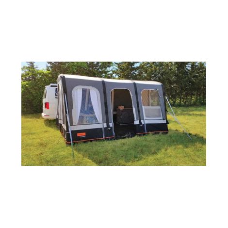 Auvent gonflable indépendant Lantana Air 180-210 cm – Système Easy-Air pour gonflage rapide – Mur de séparation inclus – 3 fenêtres et moustiquaire – Soplair
