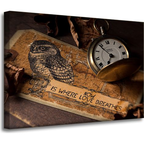 Leinwanddruck Vintage Retro Uhr 70x50 cm