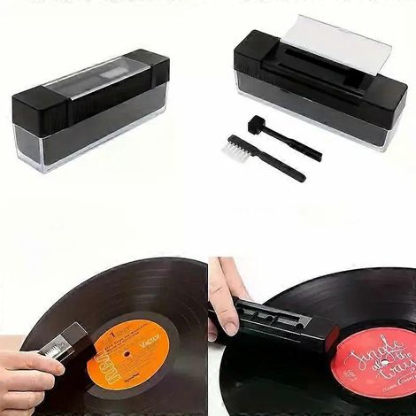 1 Set Vinyl-Schallplatten-Reinigungsset, antistatische Reinigungsbürste, Staubentferner für LP-Schallplatten, Plattenspieler-Reinigungssets (1/4)