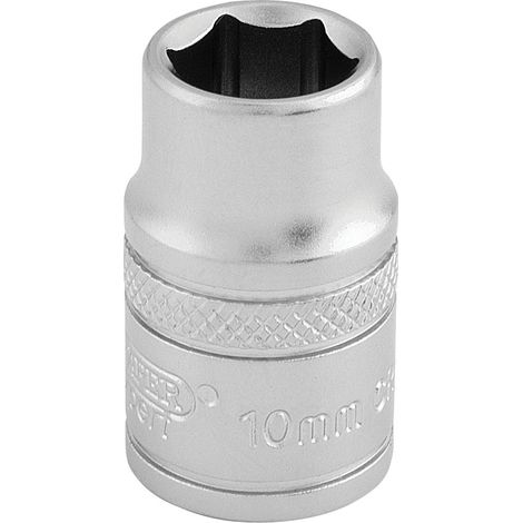 Draper 16535 6-Point Metric Socket Wrench, 3/8-Inch Drive, 10mm Size, Blue (1/5)