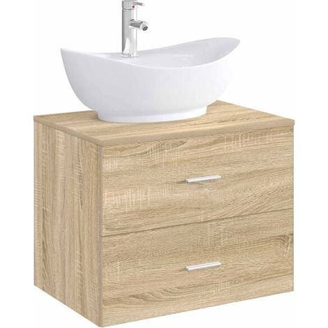 Lavabo de Salle de Bain avec Mitigeur et Bonde, Robinetterie Chromée Moderne (1/5)
