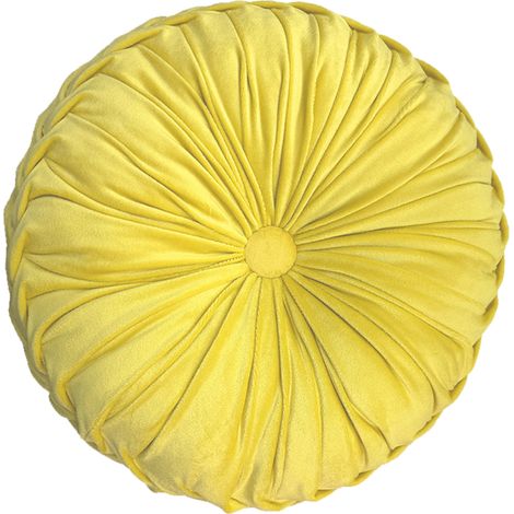 Coussin rond en velours uni, coussin citrouille, coussin rond pour salon, coussin rond pour canapé (1/5)