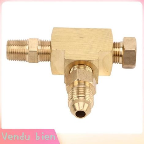 Adaptateur en T à 3 voies, raccord 4AN 1/8 pouces NPT BSP en laiton, étanchéité parfaite pour capteur de pression d'alimentation en (1/4)