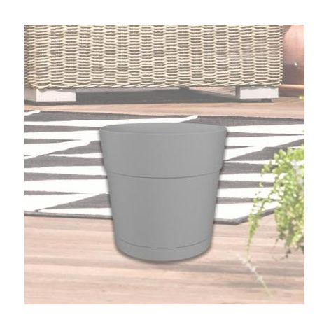 POT ROND CAPRI - GRIS CLAIR