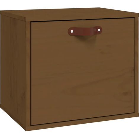 Armoire murale en bois de pin massif fonction décorative rangement 40 x 30 x 35 cm en bois marron miel (1/5)