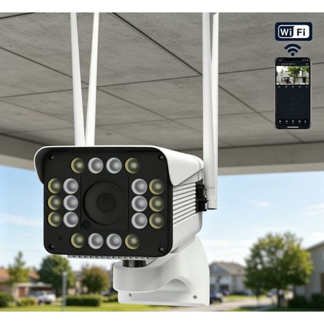 Caméra de Sécurité WiFi Modèle Bullet Œil Noir Indice Étanche IP65 Vision Nocturne Performante Surveillance à Distance Protection Domestique Extérieure Sécurité et Tranquillité Assurées