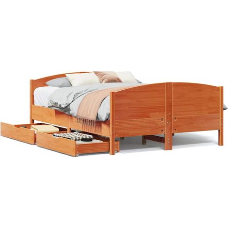 Maison Exclusive - Letto senza Materasso Marrone Cera 135x190 cm in Legno di Pino