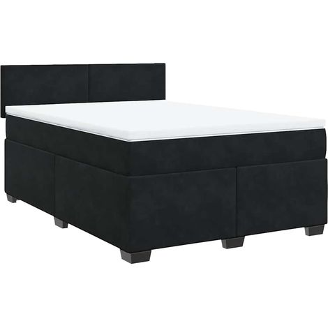 Maison Exclusive - Boxspringbett mit Matratze Schwarz 160x200 cm