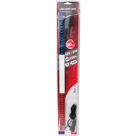 Светещ лед бар 60 cm 45 LED 12V - 24V синьо-бяло-червено FR France Croatia Holland флаг знаме Франция Хърватска Холандия