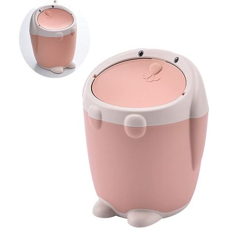 Petite poubelle de bureau mignonne, mini poubelle de table pour bureau, table basse, cuisine, lapin mignon, petite poubelle de table avec couvercle à secouer, petit panier à papier (1/5)