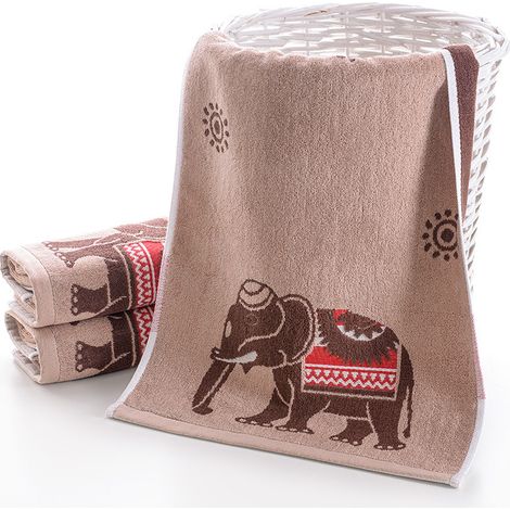 Serviette de bain douce, absorbante et épaisse en coton (1 pièce) pour le bain, les mains, le visage, le fitness et le spa - Vientiane Update, couleur café (1/3)