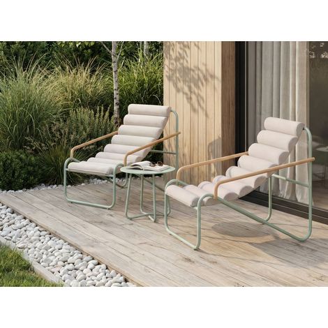 Conjunto de jardín para exterior dos sillones y mesa juego de balcón verde Pasto (1/5)