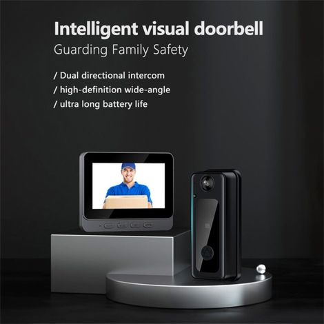 Eosnow 1080p 4.3-inch Video Door Camera with 170° Wide-Angle Display and 2-Way Night Vision for Home Security (1/5)