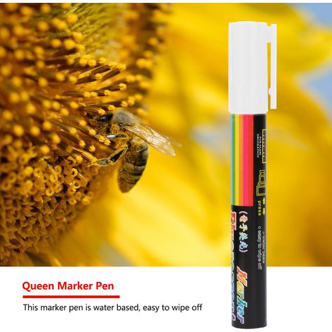Marqueur pour abeille reine en plastique résistant, stylo peinture 8 couleurs dont blanc, outil apicole pratique pour marquage des reines. (1/5)