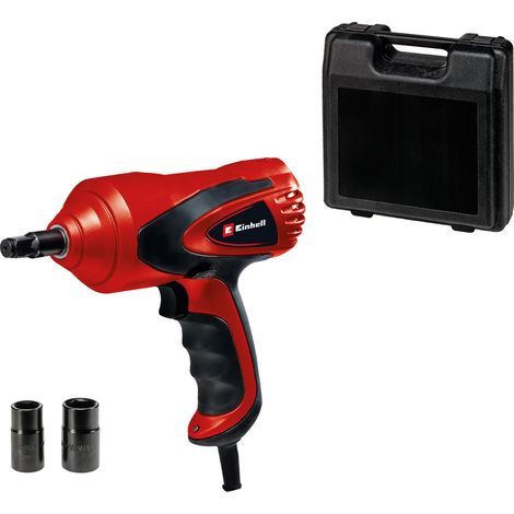 Einhell 2048313 Avvitatore a Impulsi per Auto Coppia Massima 350 Nm Alimentazione 12 V Luce LED Livella a Bolla Integrata Inserti 17 19 mm e 21 23 mm colore Nero Rosso