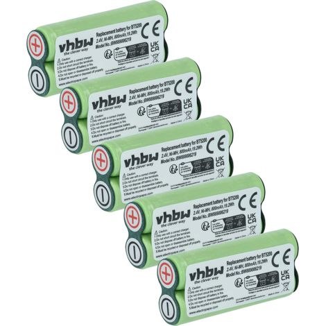 vhbw 5x batería compatible con Schick F34, WR9000, WR5000, WR7000, F40 afeitadora (800 mAh, 2,4 V, NiMH)