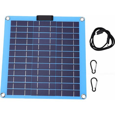 Panneau solaire monocristallin photovoltaïque 40 W bleu pour système hors réseau, camping-car, bateau, remorque, ouvre-portail, extérieur portable (1/5)