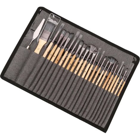 24pièces Lot de Pinceaux Aquarelle pour Artistes Légers Et Portables pour Peinture Et Croquis Extérieur (1/5)