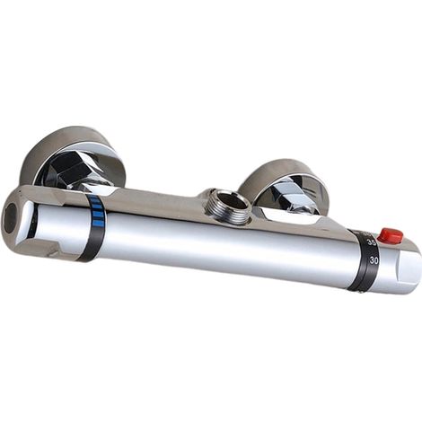 Mitigeur thermostatique de douche avec robinets mélangeurs eau chaude/eau froide à température constante