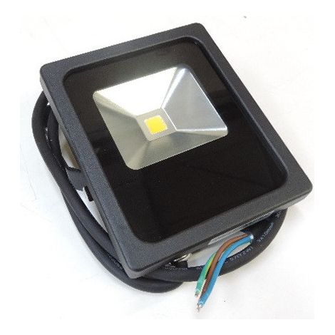 Projecteur exterieur LED 10W noir 135x115x40mm COB blanc chaud 3000K 800lm 230V standard 120° IK08 IP65 ULTRA mince S2