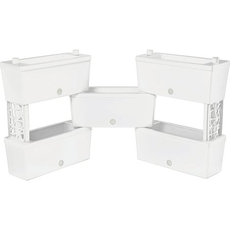 Bama KIT FIORIERA RETTANGOLARE BRICK 5 PZ. Col. Panna cm. 60x23x27 h