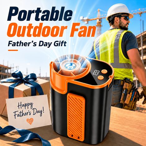 Ventilateur Portable Rechargeable 5 en 1, Ventilateur Tour de Cou 199 Vitesses avec Écran LED,Orange (1/5)