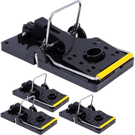 Set of 4 plastic rat traps  Large, poison-free rat traps  Powerful snap traps  Easy to use, reusable, effective--DTEKGAZ