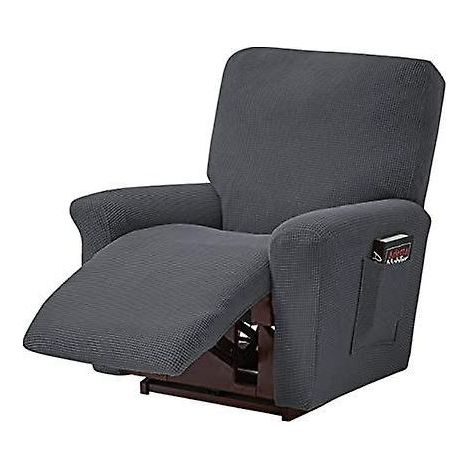 Recliner Chair Covers, 4-Piece Stretch Polyester Recliner Chair Cover Set, Recliner Chair Cover with Side Pocket (1/5)