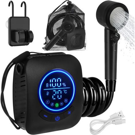 Tragbare Campingdusche, 8000-mAh-Akku, IPX8 wasserdicht
