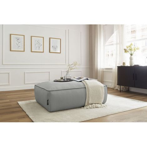 BOBOCHIC - Pouf BOHEME velours côtelé Gris clair (1/5)