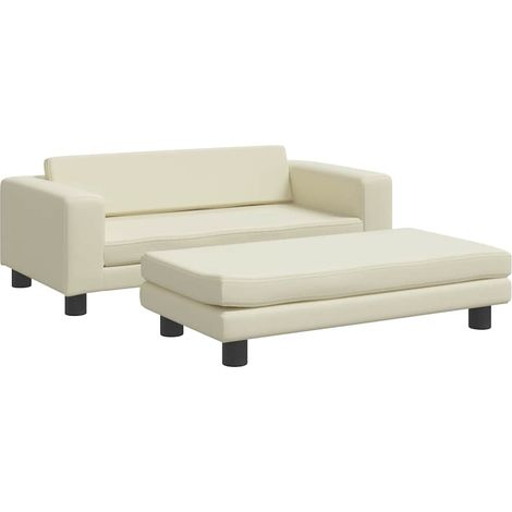 Canapé，Sofa pour Salon，Banquette avec repose-pied pour enfants crème 100x50x30 cm CFW700135 (1/5)
