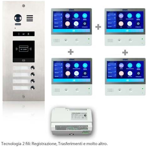 Videocitofono WiFi Quadrifamiliare con App Smartphone  (1/4)