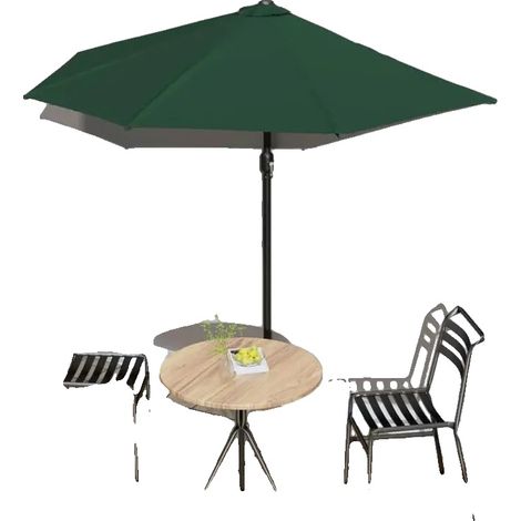 Ombrellone semicircolare, antivento, facile da usare, 270 x 144 x 222 cm (1/2)
