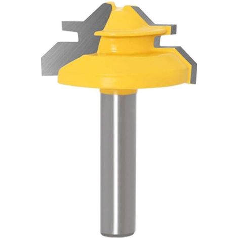 8mm Tige 45 Degrés Fraise Pour Angle et Fentes Verrouillage Mitre Router BitDiamètre de 35mm Menuiseries Fraise Pour Bois Outils de Travail du Bois Épaisseur Entre 3/8" et 1/2" (1/4)