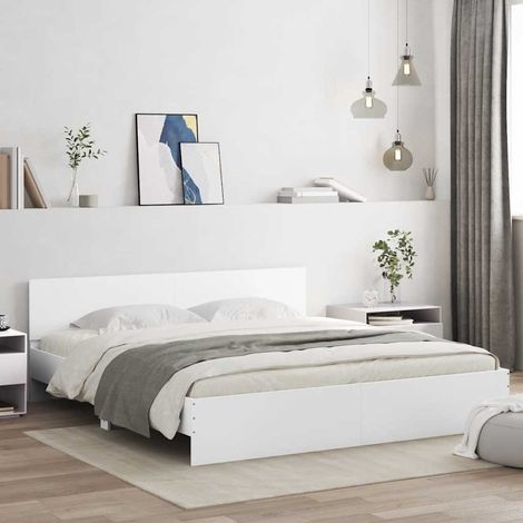vidaXL Bed Frame with LED without Mattress White 180x200 cm (1/5)