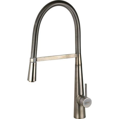 Miscelatore lavello cucina con bocca a molla orientabile colore acciaio spazzolato Mamoli Pico 7240M000000F  Acciaio Spazzolato