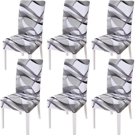 Housse de Chaise de Salle a Manger,Housse de Chaise Extensible,Couverture de Chaise Haut Decoratives pour Banquet Hôtel Cuisine Mariage Restaurant (Long Ribbon, 6 pièces) (1/5)
