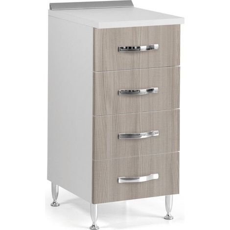 Cassettiera 4 cassetti 40x50x85H colore olmo
