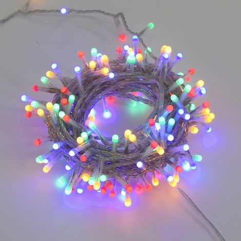 CATENA LUMINOSA DI NATALE MULTICOLORE 300 LED 15M CON CAVO TRASPARENTE - PER DECORAZIONI NATALIZIE IN CASA GIARDINO E VETRINE (1/4)