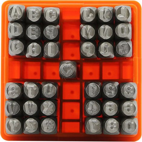 37 Pieces Stamping Letters and Numbers, 3mm Punch, A-Z and 0-9, for Stamping Metal, Plastic, Wood, Leather (1/5)