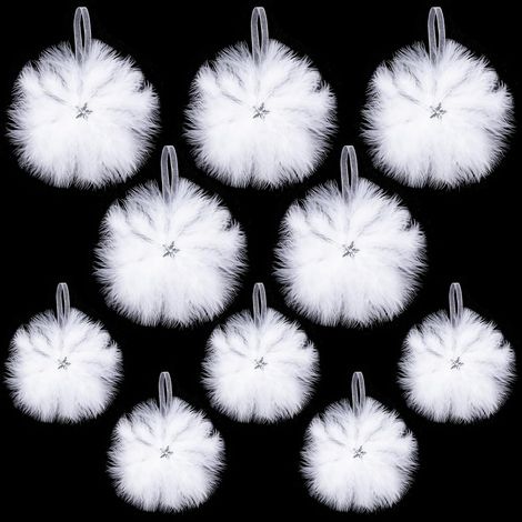 10 x Feather Decoration for Christmas Tree, White Christmas Decoration in Feathers Ornament Christmas Decoration for Outdoor and Indoor (1/5)