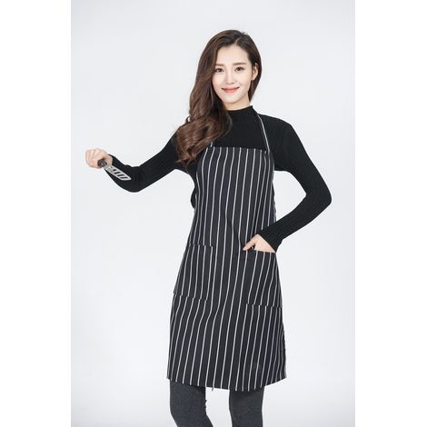 Tablier De Cuisine Pour Homme et Femme, Recommandé Par Les Meilleurs Chefs - Tablier Cuisine Ajustable Pour Maison, Barbecue, Grill (Noir) 1 pièce Oi-FRIS (1/5)