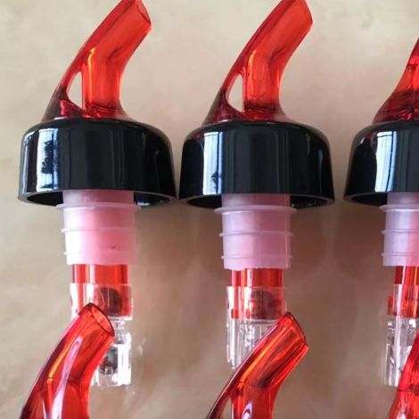 6er-Pack Flaschenausgießer aus lebensmittelechtem Kunststoff, Flaschendüse, Barzubehör für Wein, Cocktails und Rotwein (1/4)
