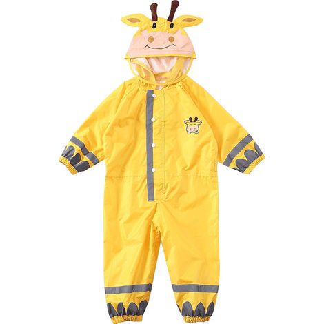 Imperméable enfant respirant et imperméable pour garçons et filles, combinaison de pluie à capuche haute visibilité et réfléchissante. (1/5)