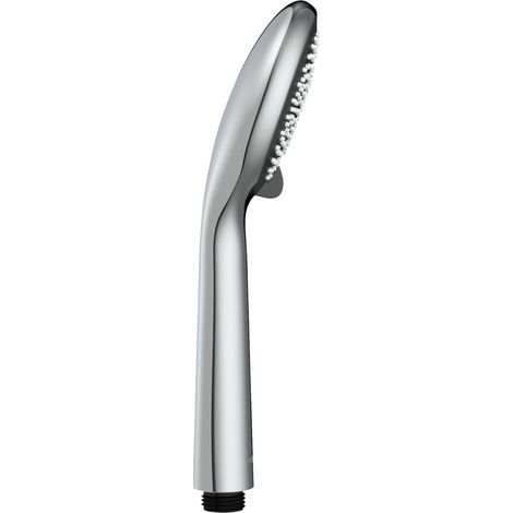 WENKO Soffione doccia Watersaving, soffione con 3 getti, risparmia fino al 40% di acqua senza compromettere la pressione dell'acqua, attacco universale 1/2", plastica ABS, ø9,6 cm, cromato - grigio (1/5)