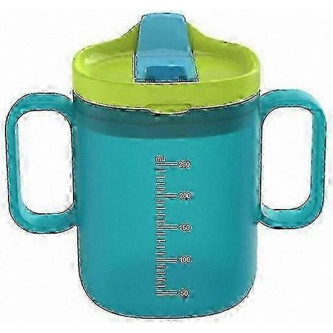 Auslaufsicherer Becher mit Strohhalm und Griffen für Erwachsene, ideal für ältere Menschen, Menschen mit Behinderungen oder in der postoperativen Genesungsphase, BPA-freie Ernährungslösung. (1/5)